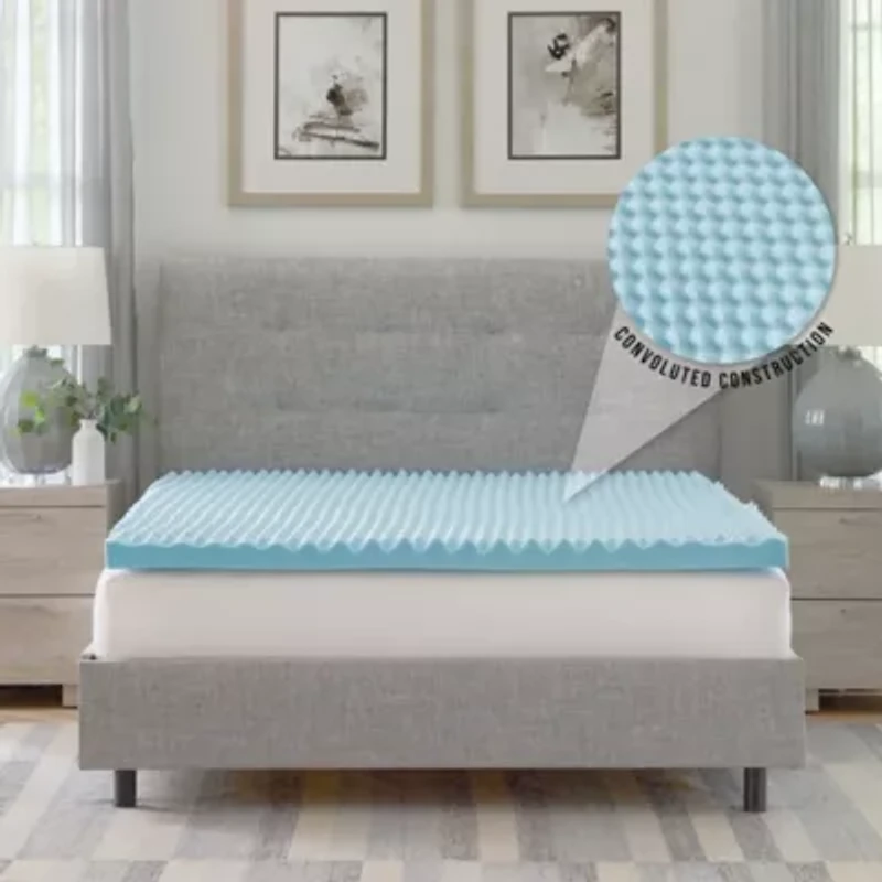 2.5-Inch Gel-Infused Convoluted Memory Foam Mattress Topper