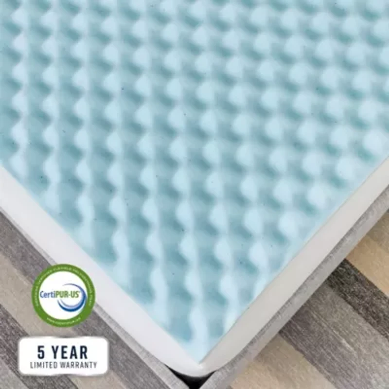 2.5-Inch Gel-Infused Convoluted Memory Foam Mattress Topper