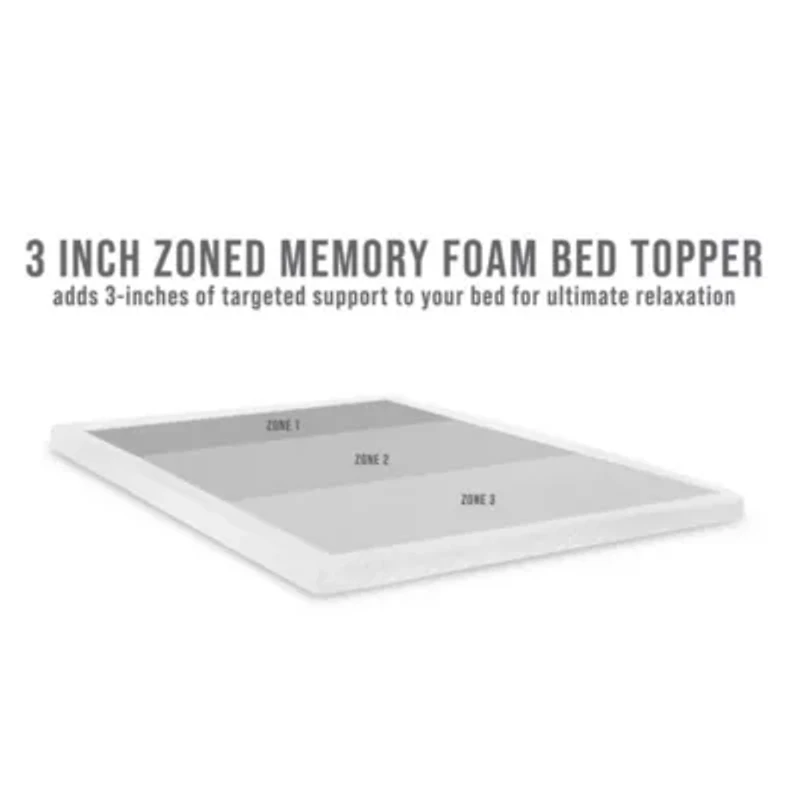 3-Inch Zoned Comfort Memory Foam Mattress Topper