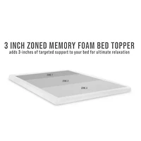 3-Inch Zoned Comfort Memory Foam Mattress Topper