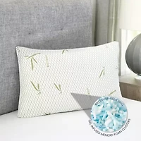 Gel-Infused Memory Foam Cluster Jumbo Bed Pillow with Rayon from Bamboo Infused Cover