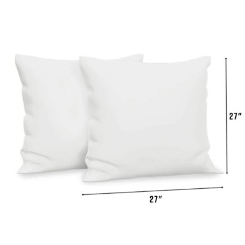 Fiber Filled 27 x 27 Euro Square Pillow Insert - 2 Pack