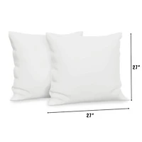 Fiber Filled 27 x 27 Euro Square Pillow Insert - 2 Pack