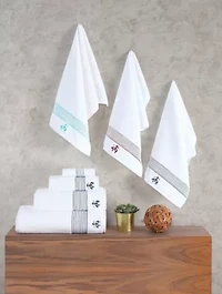 Rope Stripe Border 2 pcs Bath Towels
