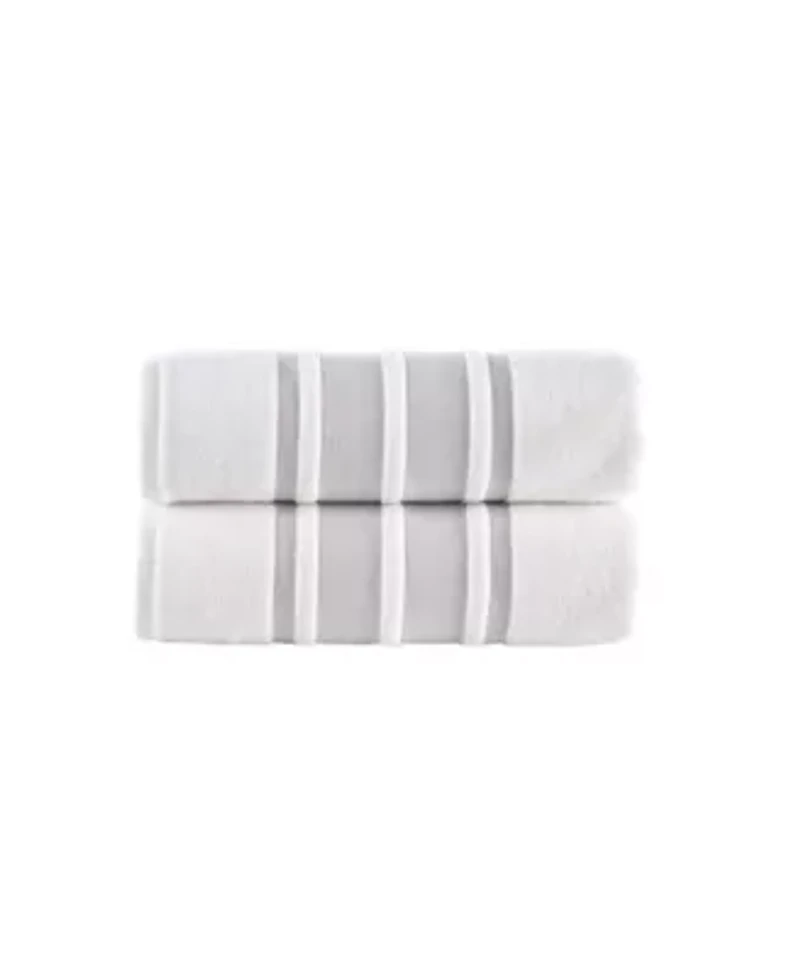 Contrast Border 2 pcs Bath Towels