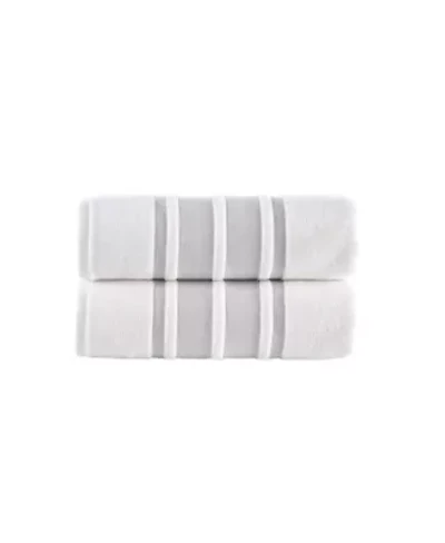 Contrast Border 2 pcs Bath Towels