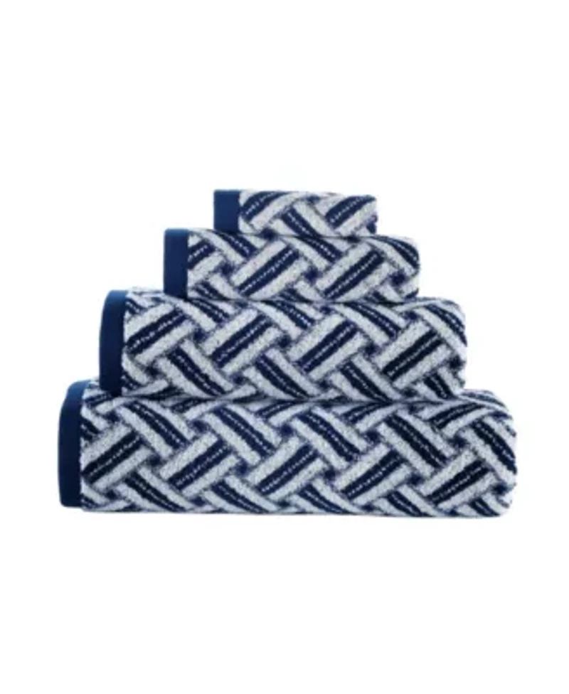 Criss Cross Stripe 2 pcs Bath Towels