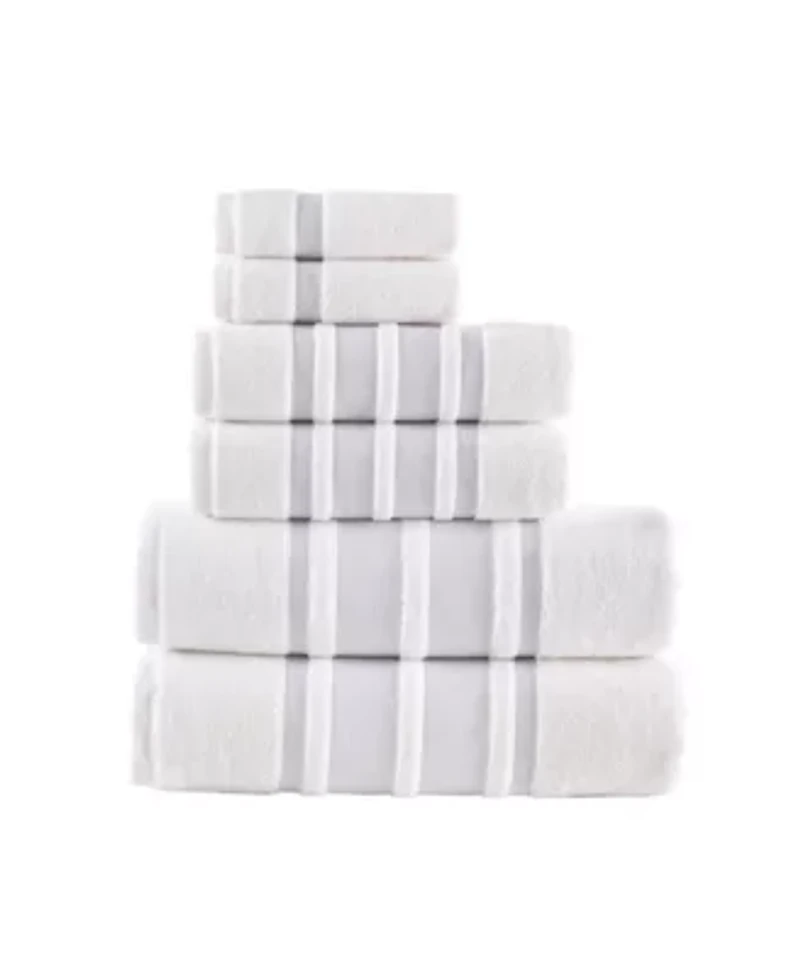 Contrast Border 6 pcs Towel Set