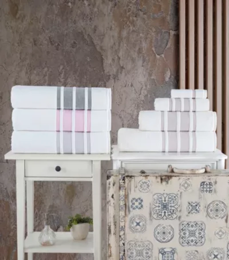 Contrast Border 6 pcs Towel Set