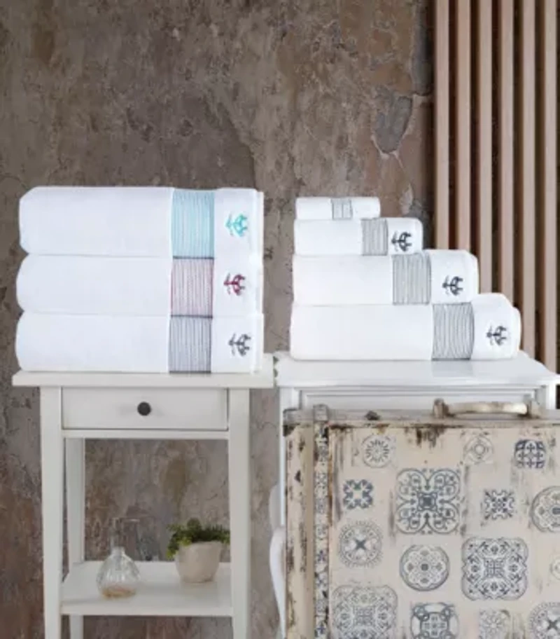 Rope Stripe Border 6 pcs Towel Set