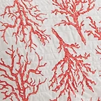 3 Piece Scallop Trim Coral Quilt Set