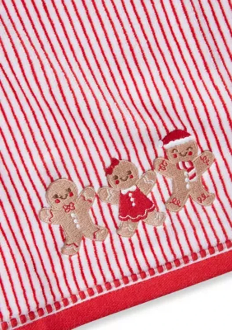 Striped Gingerbread Friends Hand Towel Set