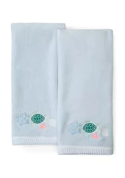 Set of 2 Sea Life Turtle Hand Towel Set