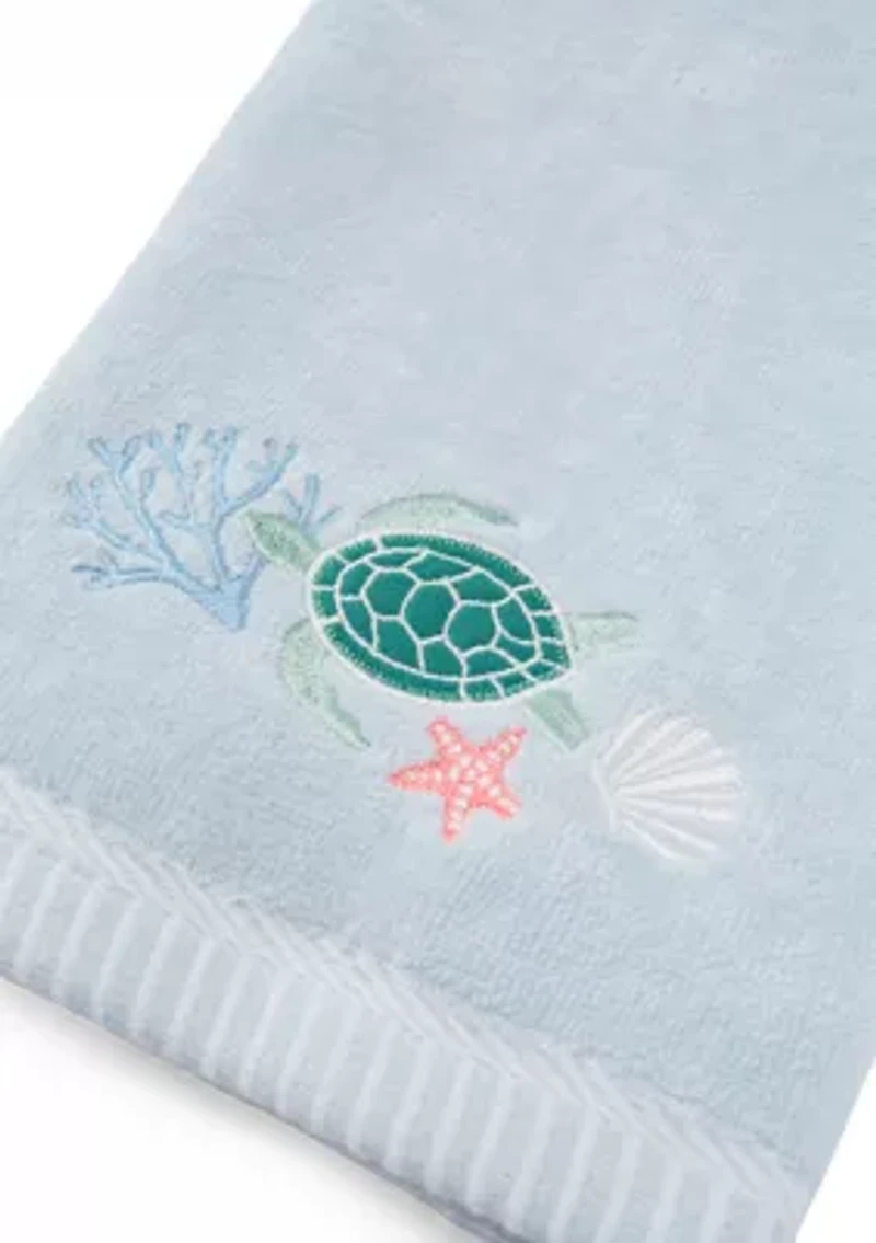 Set of 2 Sea Life Turtle Hand Towel Set