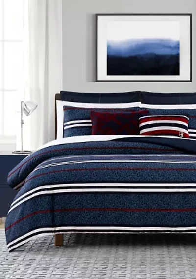 Floral Stripe Comforter Set