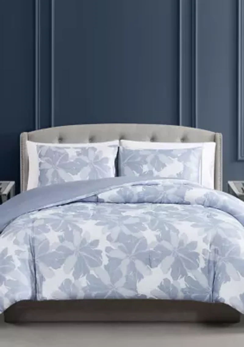 Lilac Organic Floral Comforter 3-Piece Set