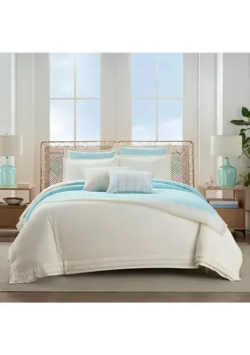 Eyelet Square Green Decorative Pillow
