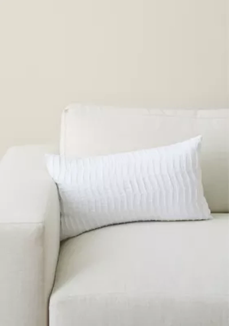 Pleated Cotton Percale Waves Decorative Pillow
