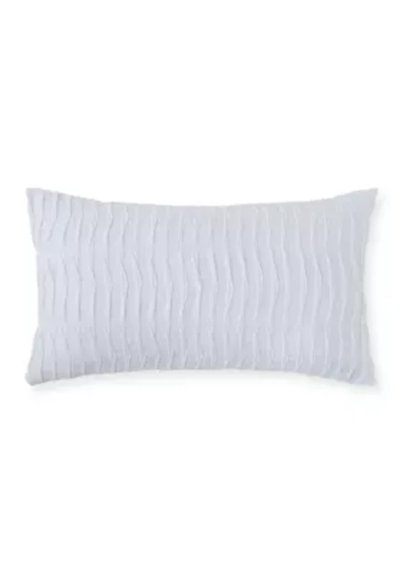 Pleated Cotton Percale Waves Decorative Pillow