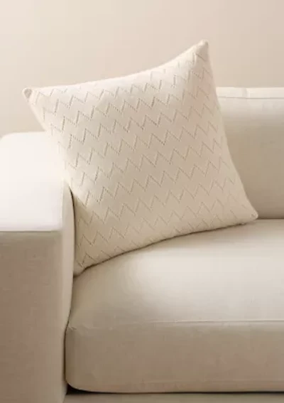 Herringbone Knit Decorative Throw Pillow