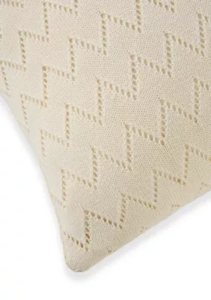 Herringbone Knit Decorative Throw Pillow