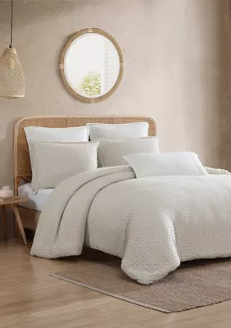 Waffle Knit Comforter 3-Piece Set