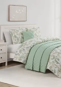 Sacramento Green 5 Piece Comforter Quilt Set