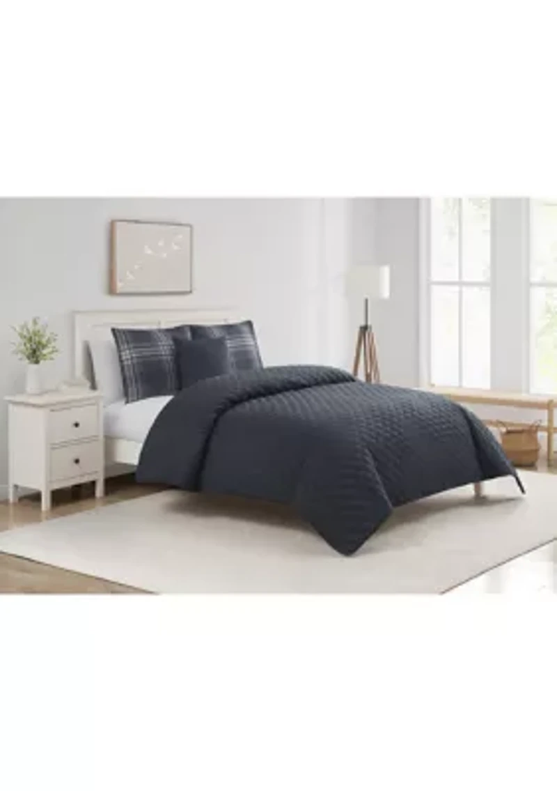 Ricardo Blue 5 Piece Comforter Quilt Set