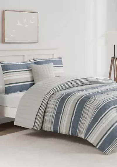 Easton Stripe 5-Piece Comforter and Quilt Set