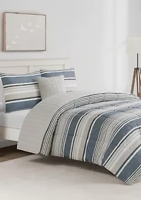 Easton Stripe 5-Piece Comforter and Quilt Set