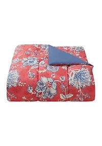 Zinnia Blue 5-Piece Comforter and Quilt Set