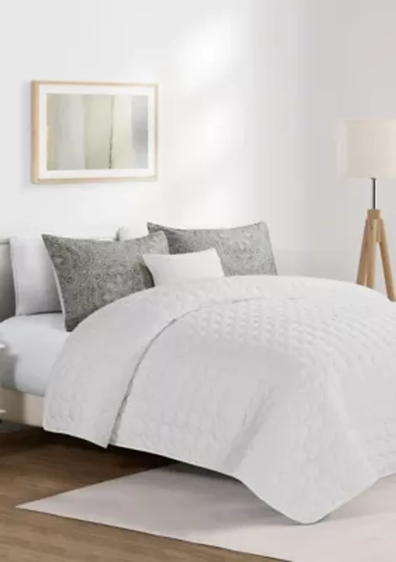 Holiday Lace Comforter & Quilt 5-Piece Bed Set