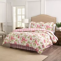 Forever Peony 4-Piece 100% Cotton Comforter Set