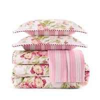 Forever Peony 4-Piece 100% Cotton Comforter Set