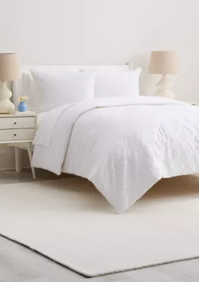 Geometric Clipped Jacquard Comforter Set
