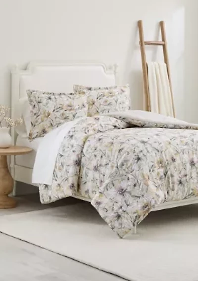 Lily Watercolor 3-Piece Comforter Set