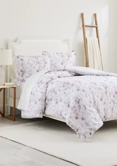 Muted Floral 3-Piece Comforter Set