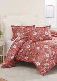 First Blooms Terracotta 3 Piece Comforter Set