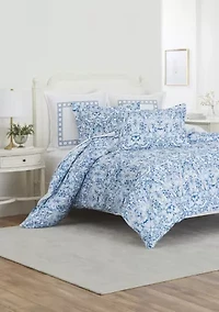 Porcelain Scroll 3 Piece Comforter Set