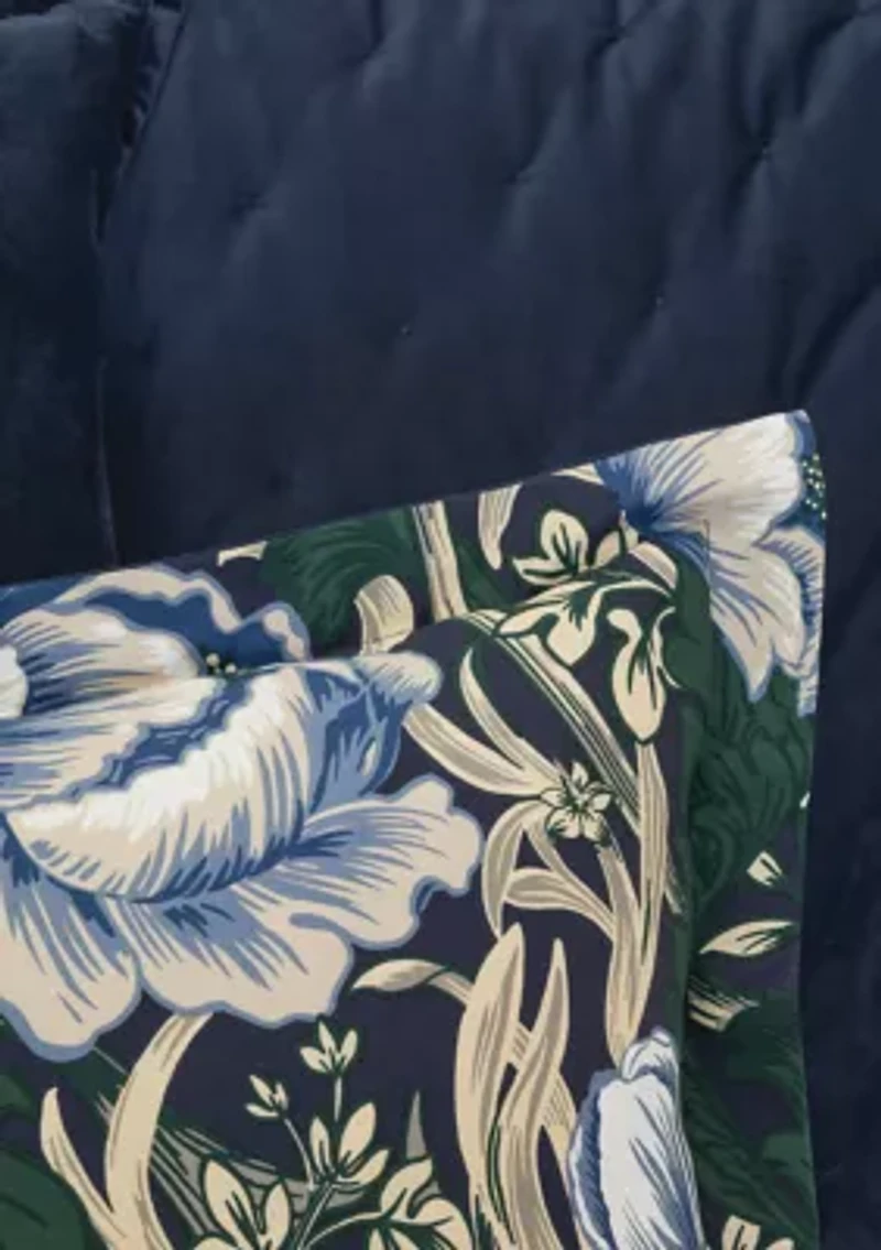 Navy Floral Comforter Set