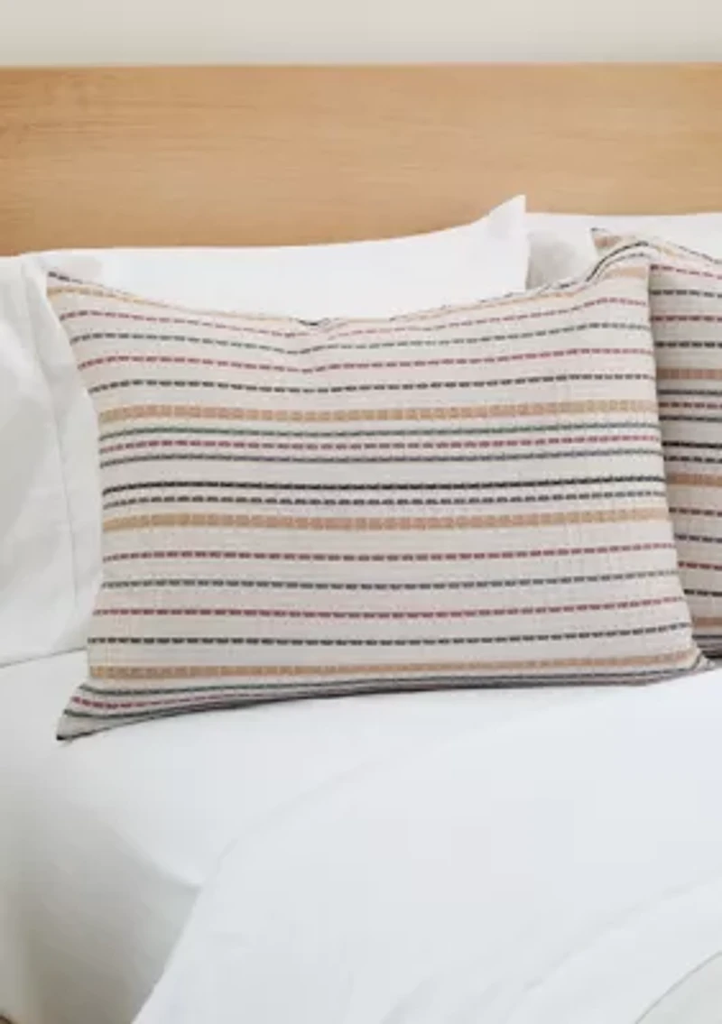 Home Yarn Dyed Waffle Stripe Comforter Set