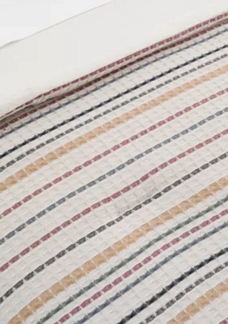 Home Yarn Dyed Waffle Stripe Comforter Set