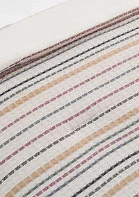 Home Yarn Dyed Waffle Stripe Comforter Set