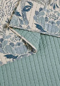 Mystic Moss Damask 3-Piece Quilt Set