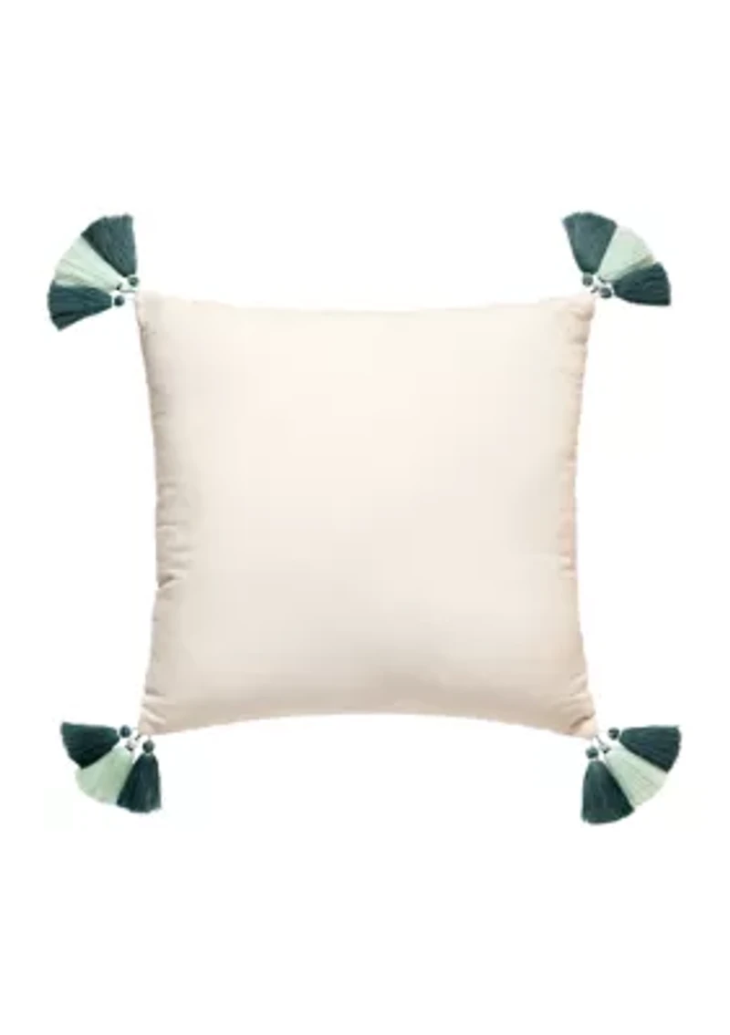 Mystic Moss Embroidered Accent Pillow