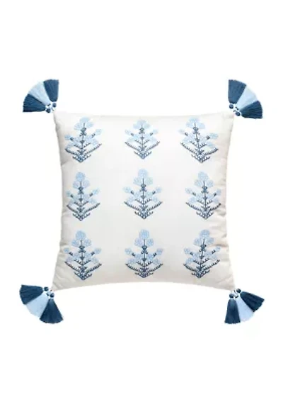 Peeples Song Embroidered Accent Pillow