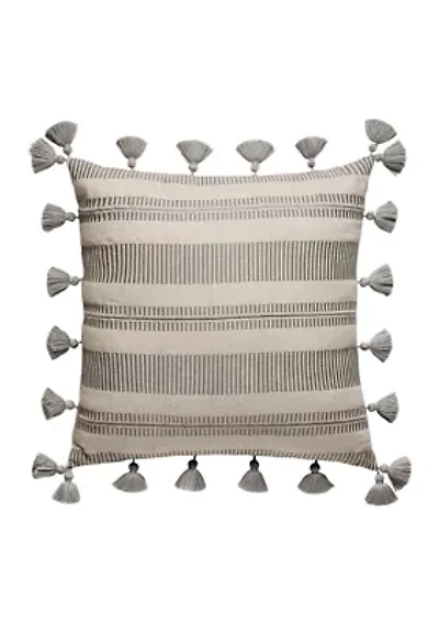 Jonas Embroidered Tassel Pillow