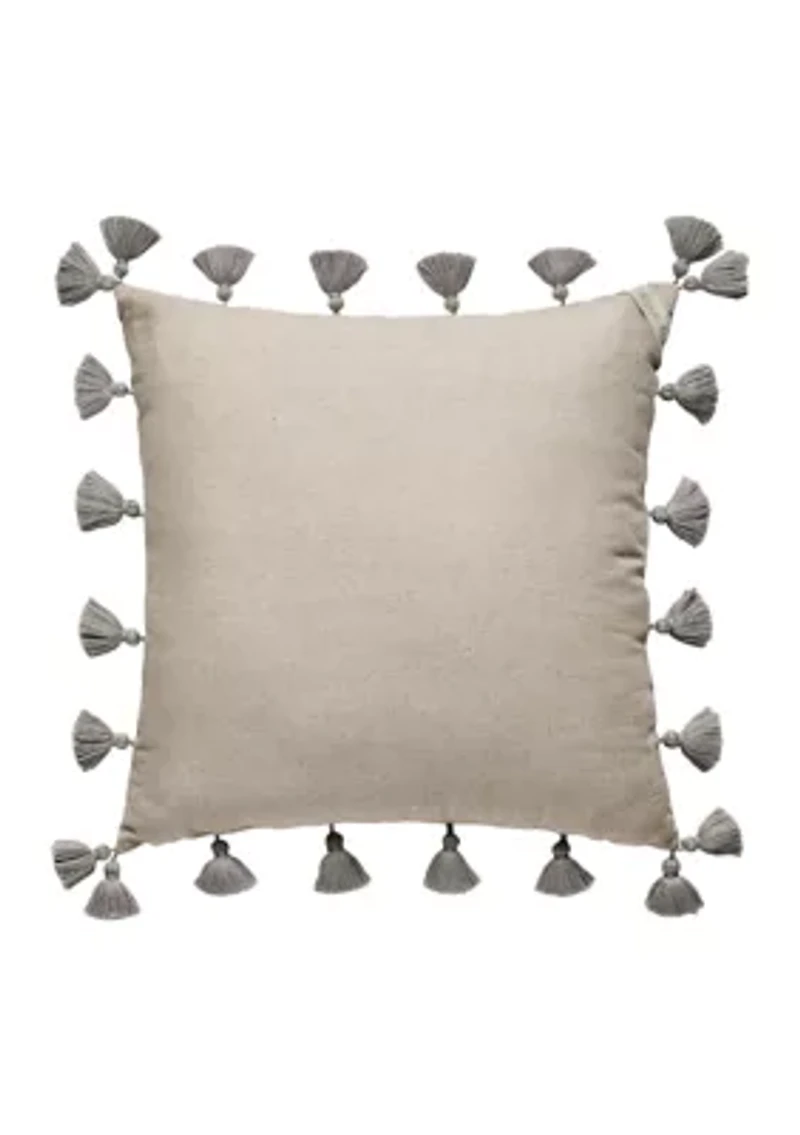 Jonas Embroidered Tassel Pillow