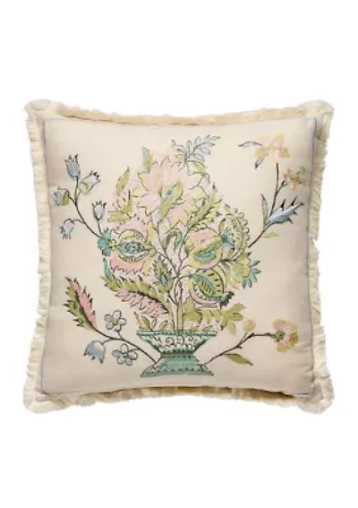 Sugar Mill Embroidered Bouquet Pillow