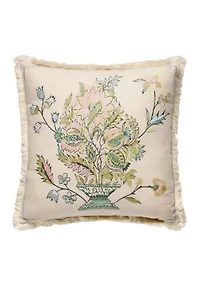 Sugar Mill Embroidered Bouquet Pillow